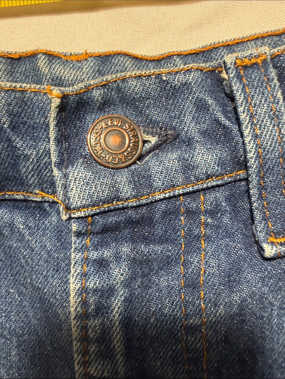VINTAGE Levi's Jeans Size 33 36 20517-0217 Orange Tab Straight Leg - Picture 6 of 16